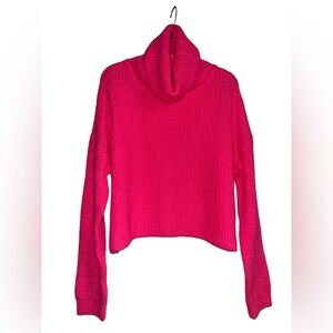 Miami Hot Pink Cowl Neck Sweater